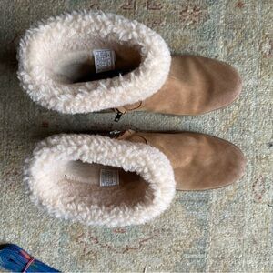UGG Tan Winter Boots-Harrison cuff style.